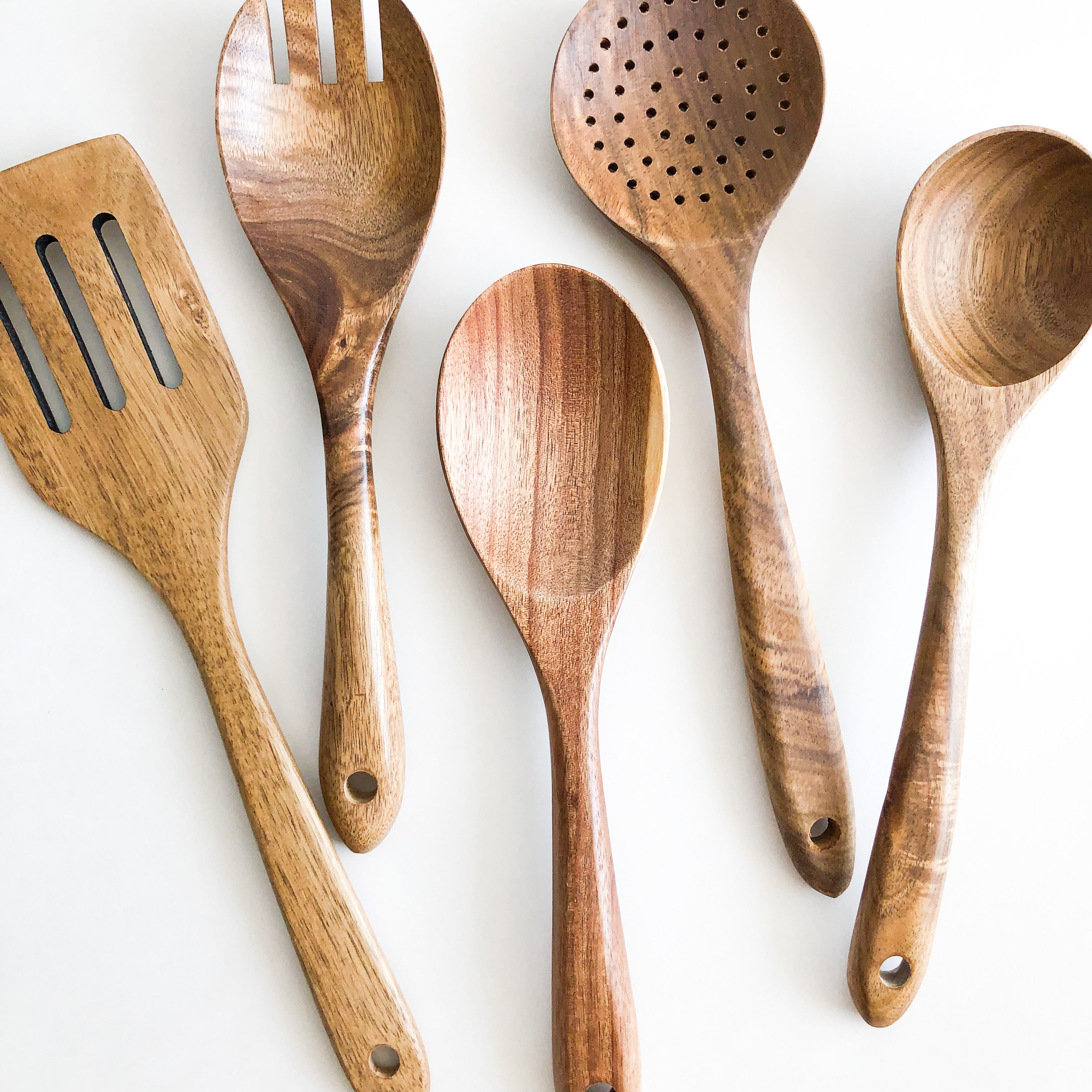 Acacia Kitchen Utensil Set - Eco-Friendly Natural Wood Design