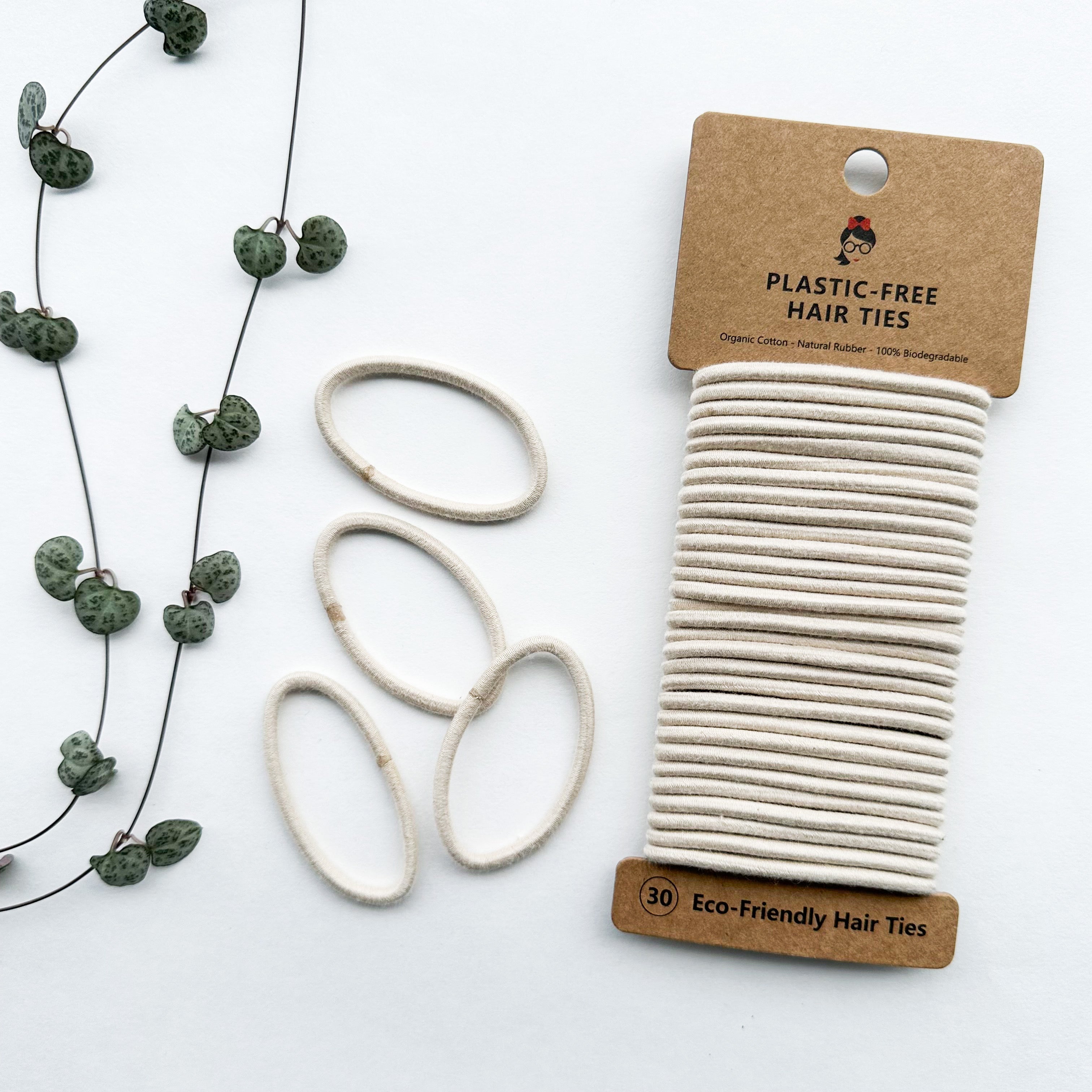 Handcrafted Natural Wood Biodegradable Hair Ties - Modern Eco-Design