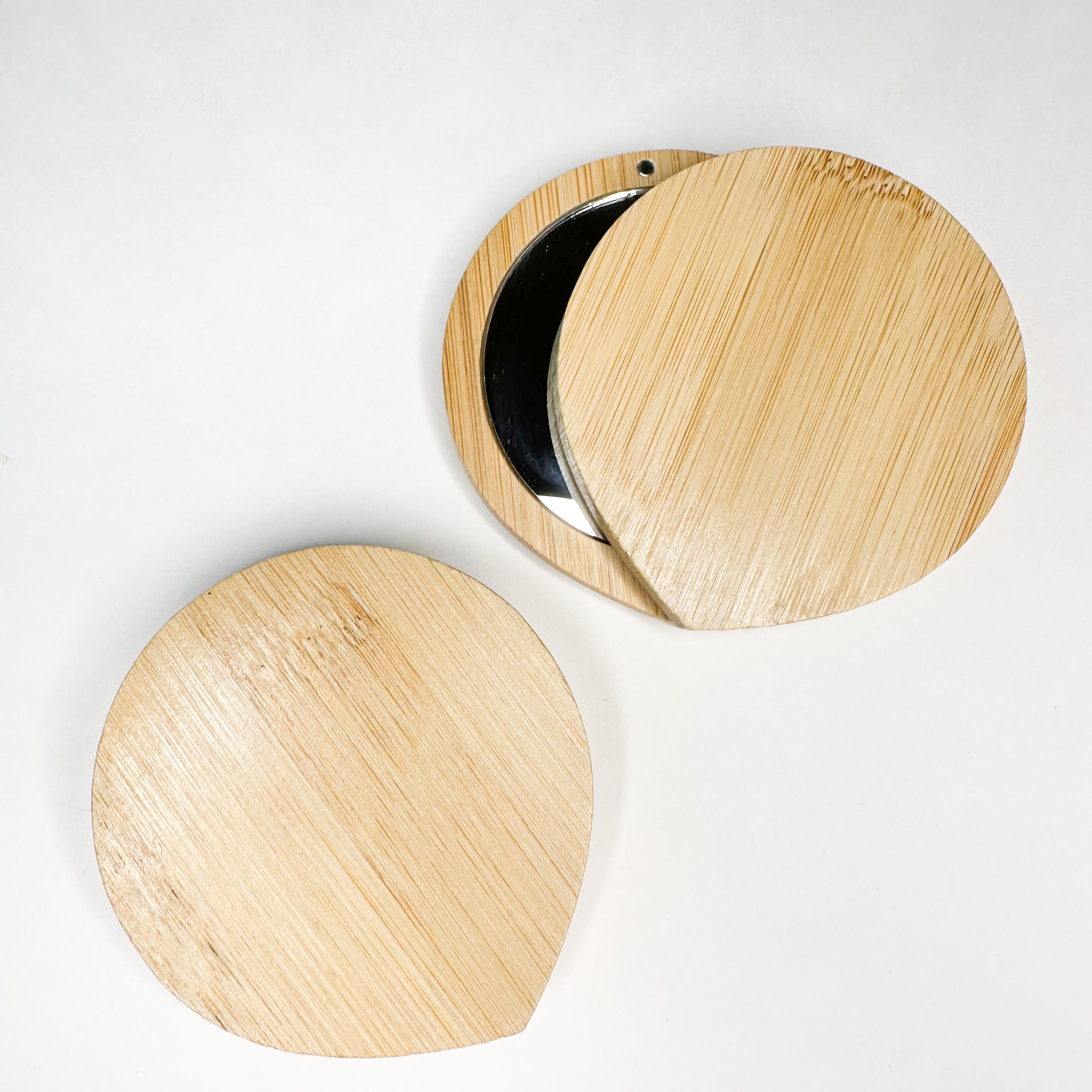 Plastic-Free Makeup Mirror - Zero Waste Natural Wood Design