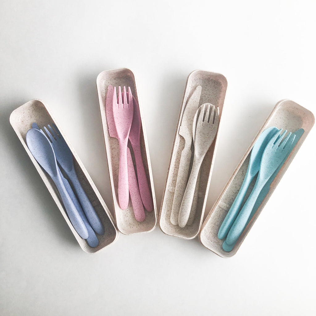 Professional Natural Wood Wheat Straw Cutlery Set - Modern Eco-Design