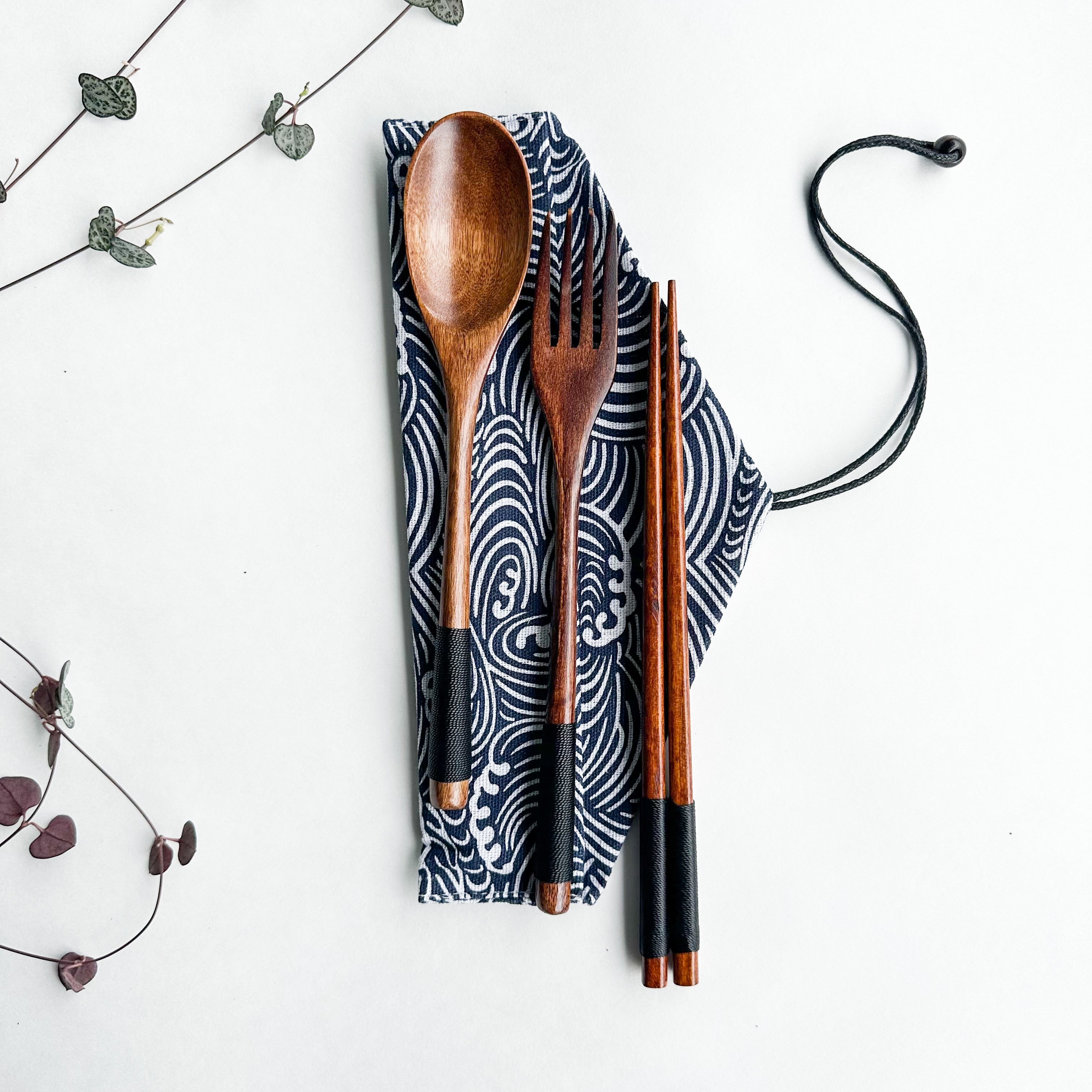 Premium Natural Wood Handmade Cutlery Set - Modern Eco-Design