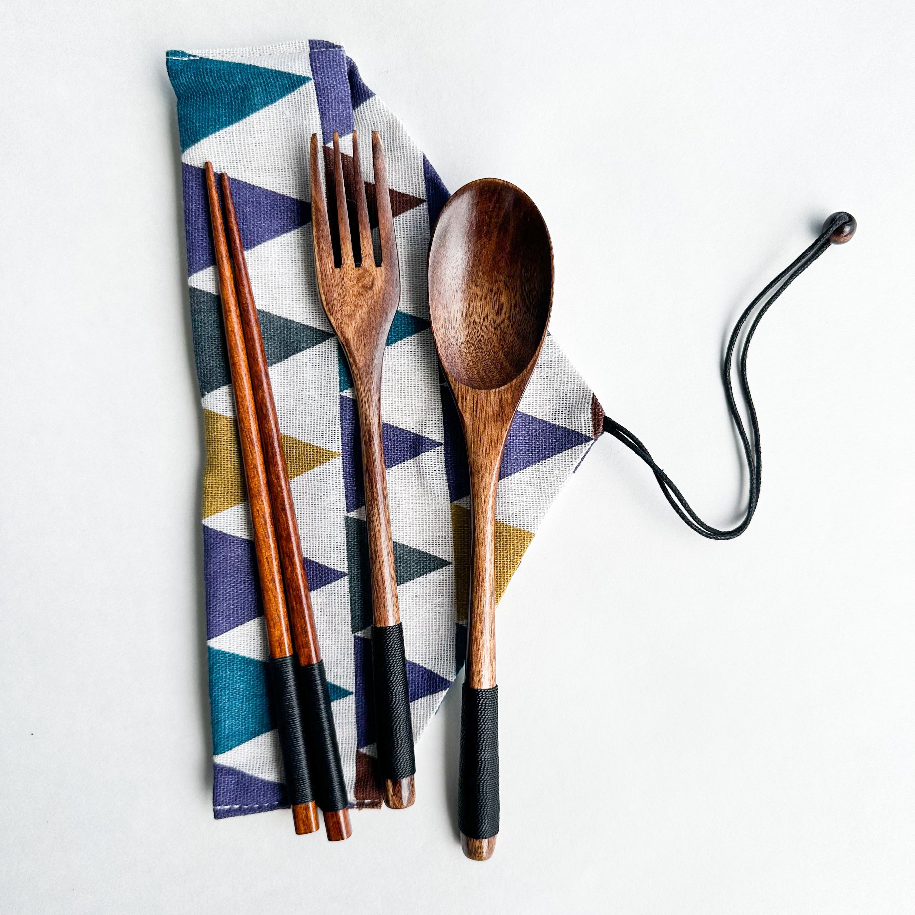 Premium Natural Wood Handmade Cutlery Set - Modern Eco-Design