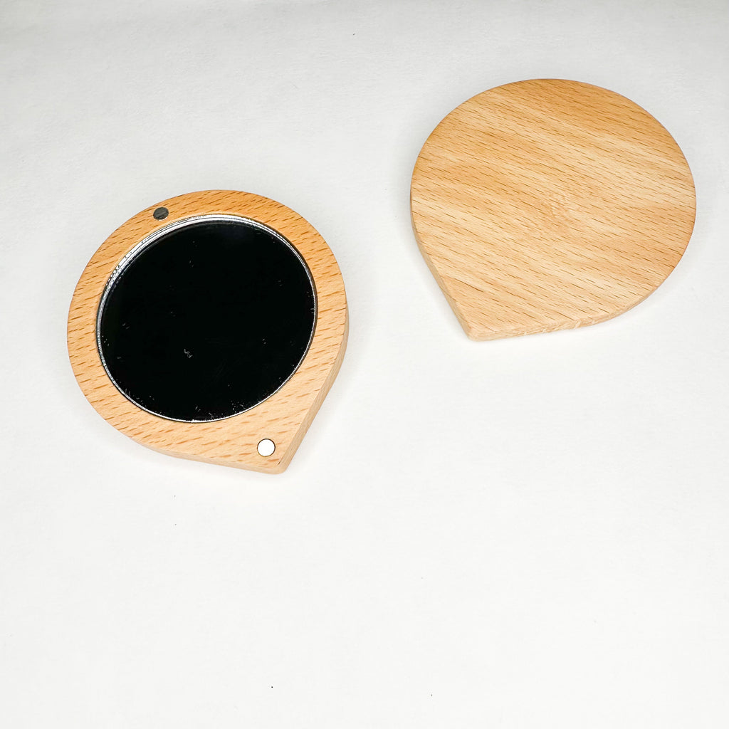 Sustainable Eco-Chic Portable Makeup Mirror | Premium Natural Wood