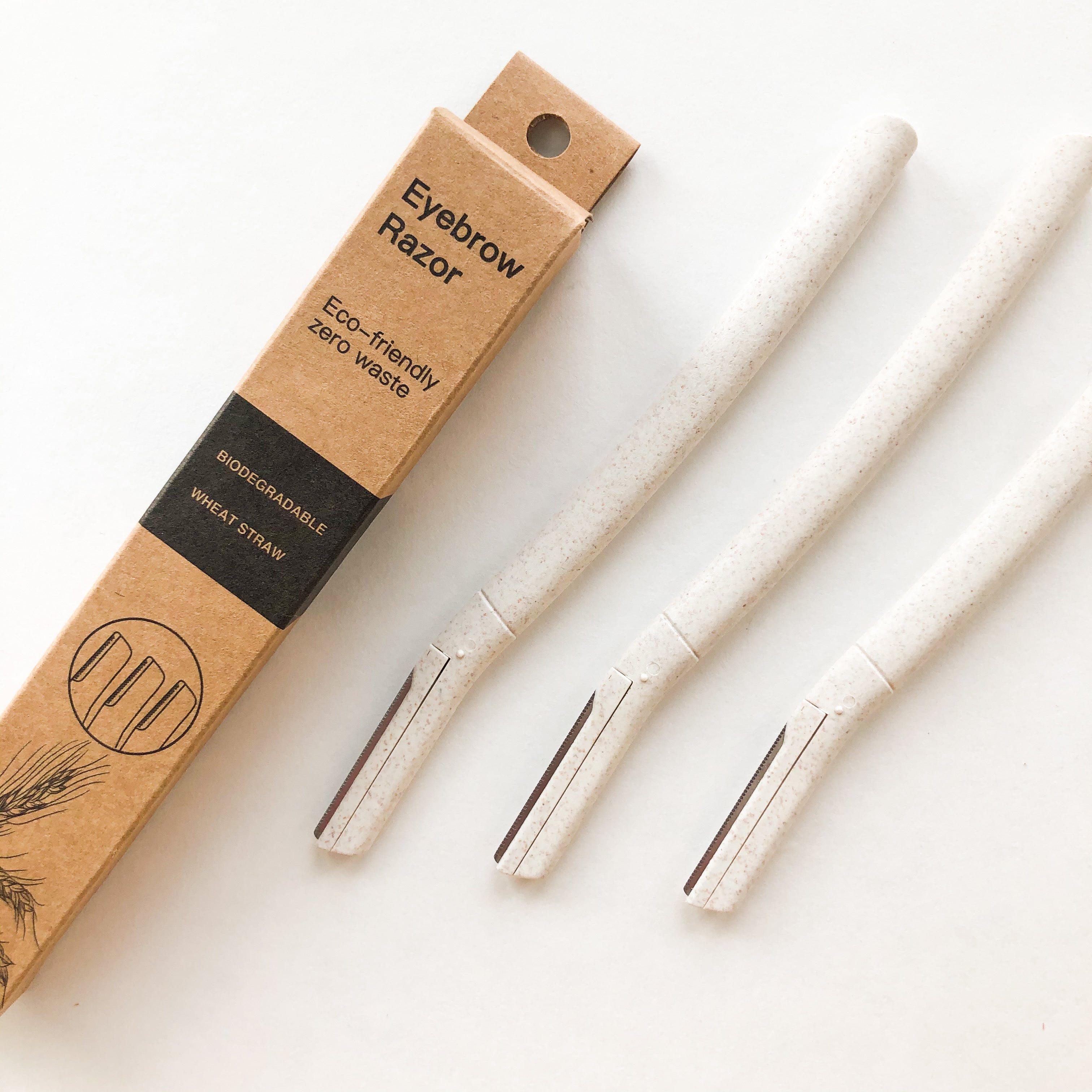Biodegradable Wheat Straw Eyebrow Razor Trimmer - Premium Natural Wood Design