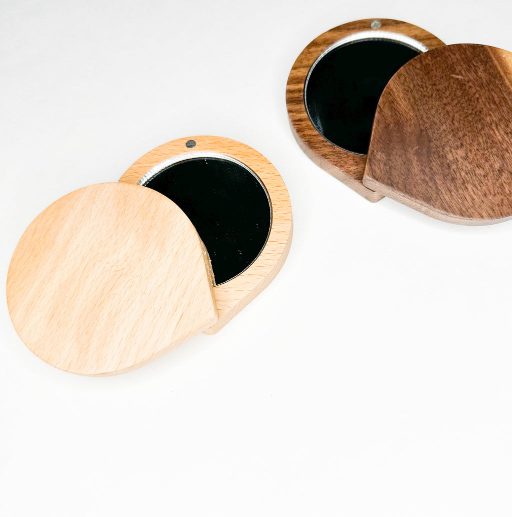 Sustainable Eco-Chic Portable Makeup Mirror | Premium Natural Wood
