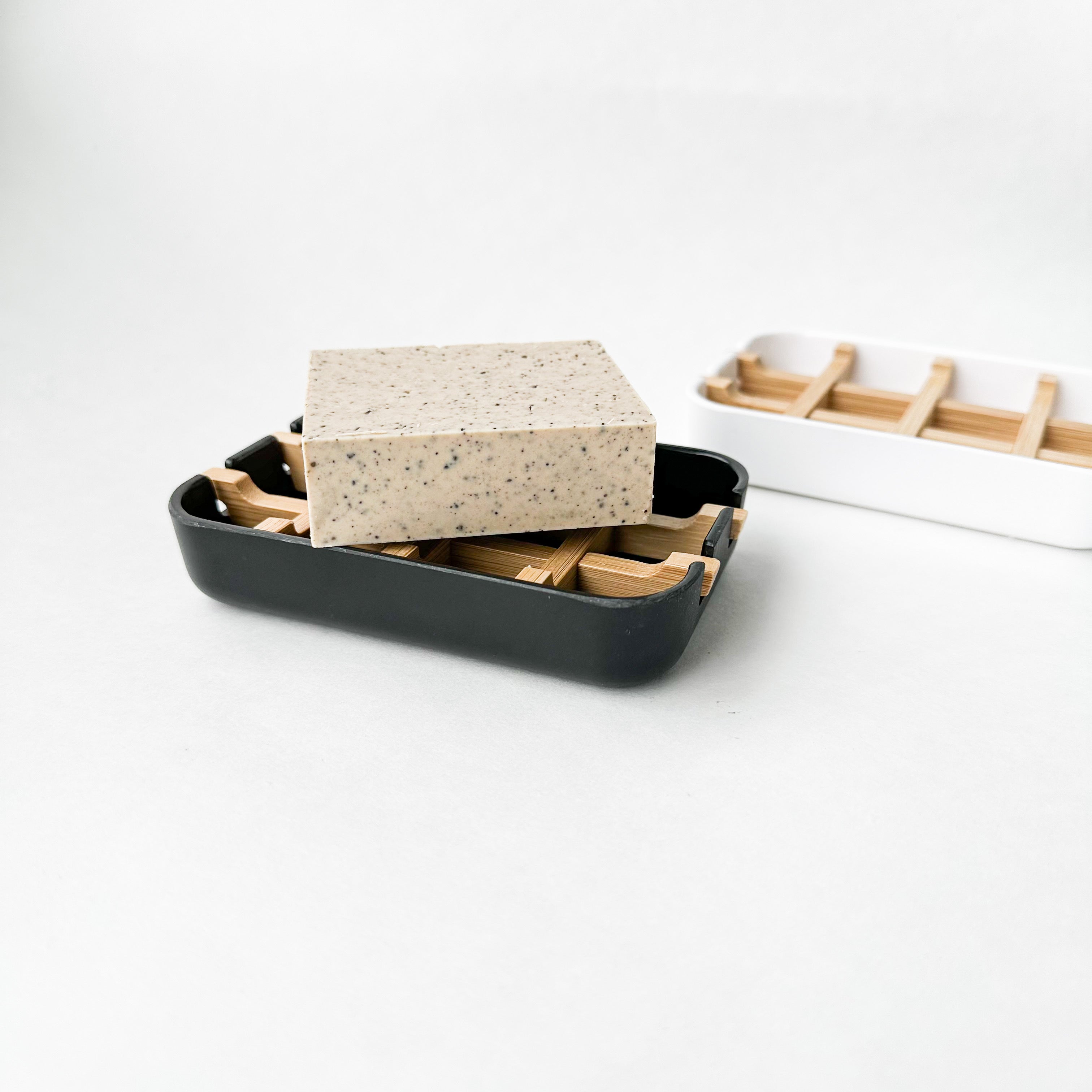 Biodegradable & Cornstarch Soap Dish - Plastic-Free Natural Wood Design