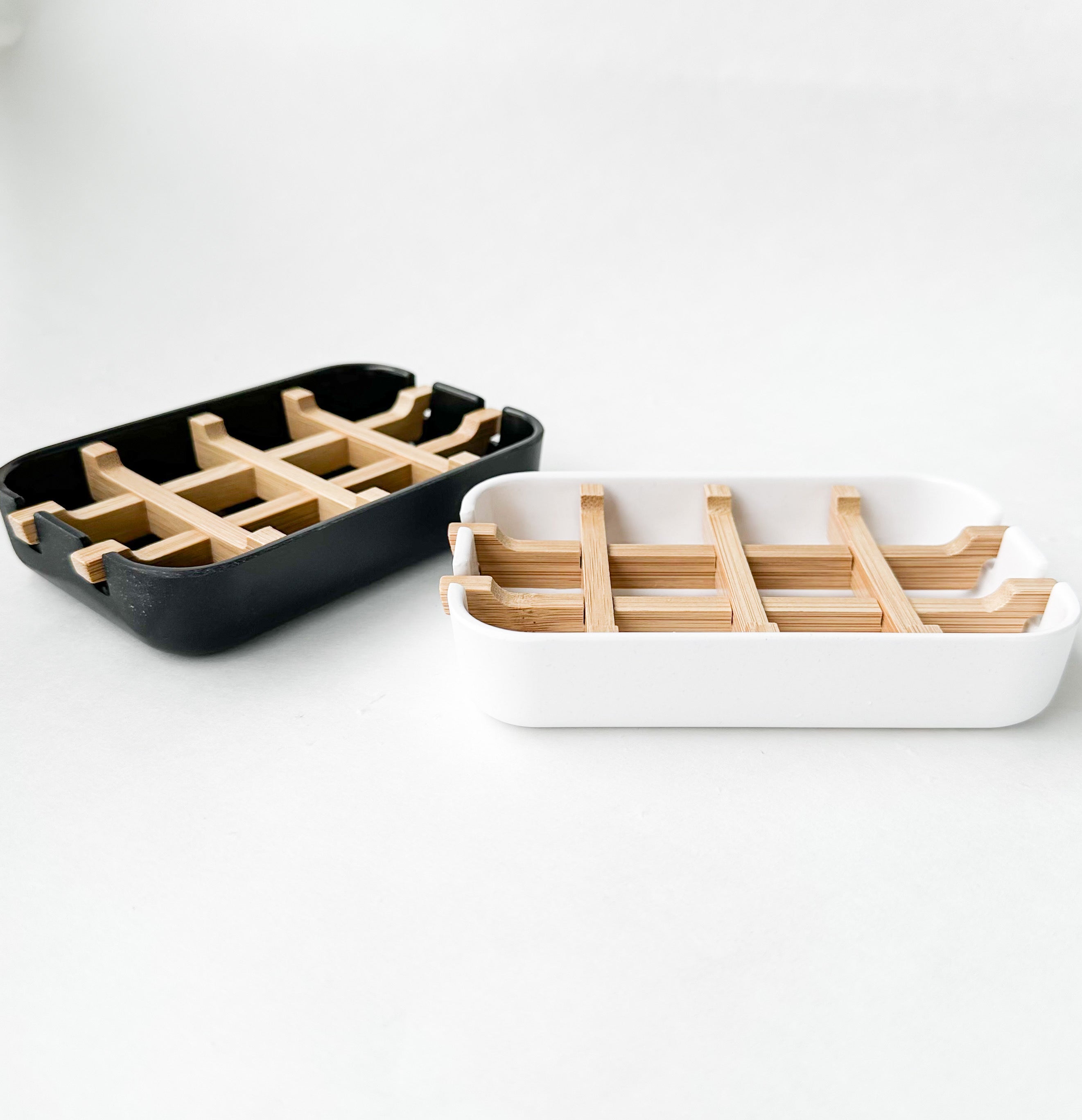 Biodegradable & Cornstarch Soap Dish - Plastic-Free Natural Wood Design