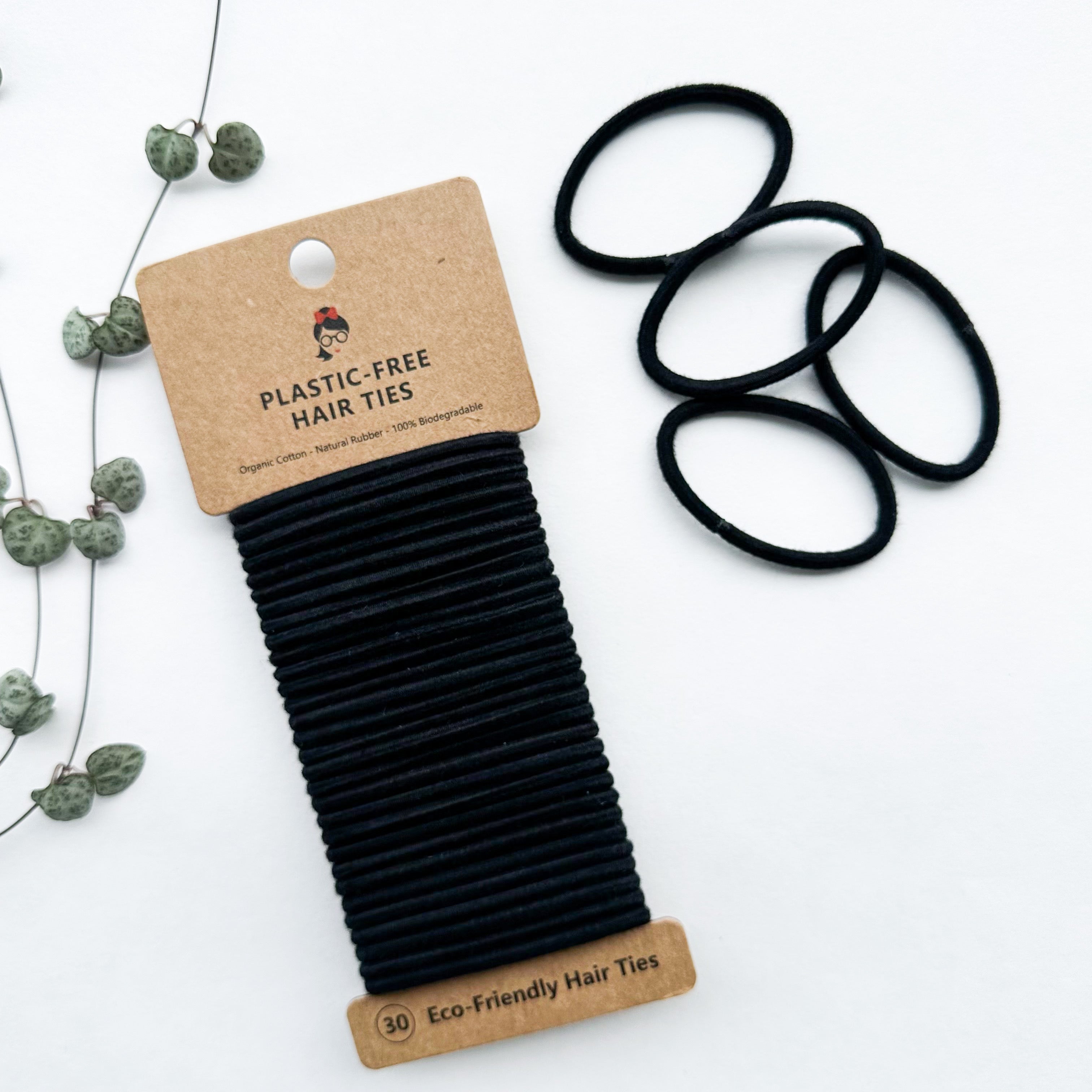 Handcrafted Natural Wood Biodegradable Hair Ties - Modern Eco-Design