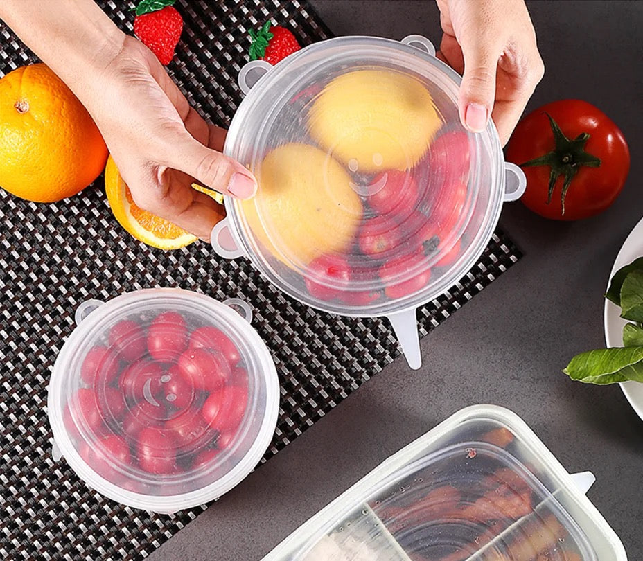 Eco-Friendly Silicone Stretch Food & Dish Co... - Handcrafted Natural Wood De...