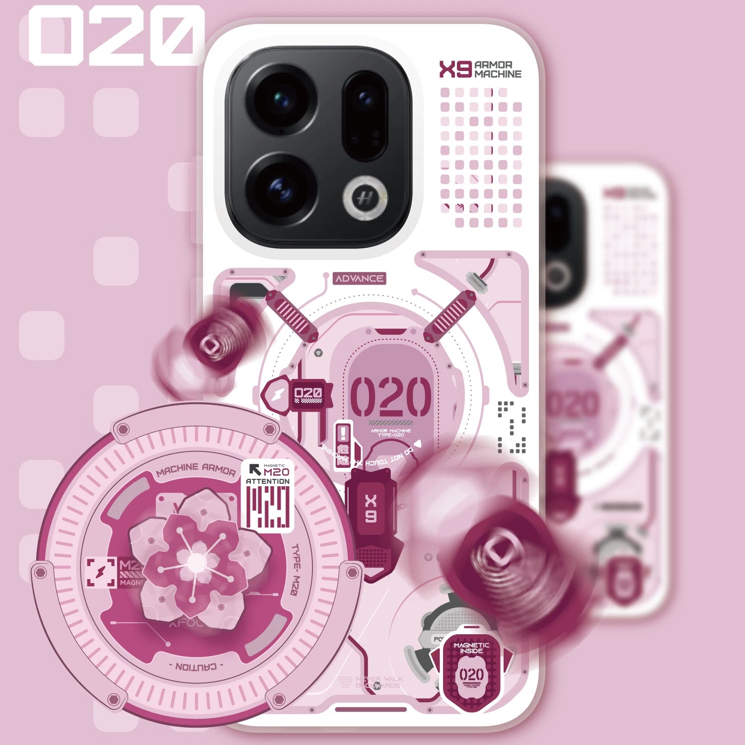 ohdel Original | O20 Orbital Sakura Edition - MagSafe Armor Case for OPPO