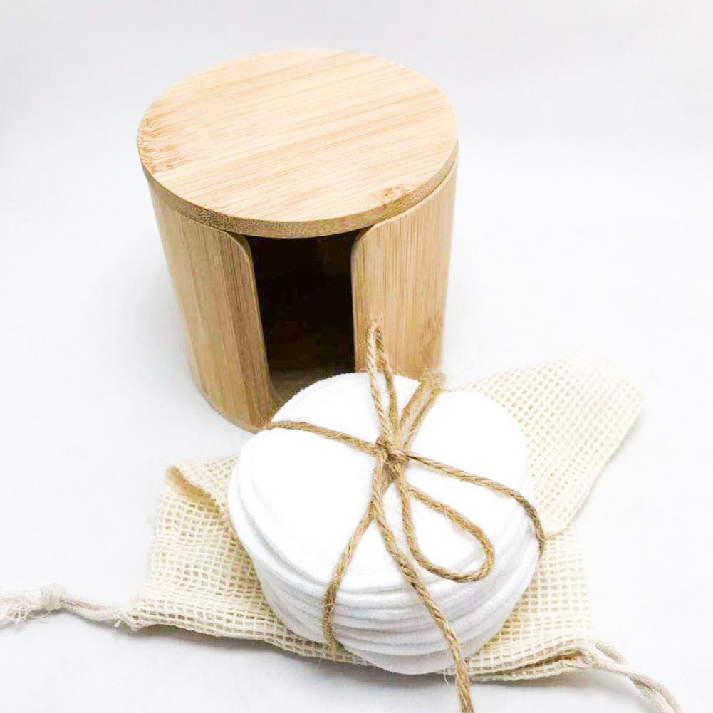 Cotton Facial Pads - Sustainable Natural Wood Design (10 Pack)