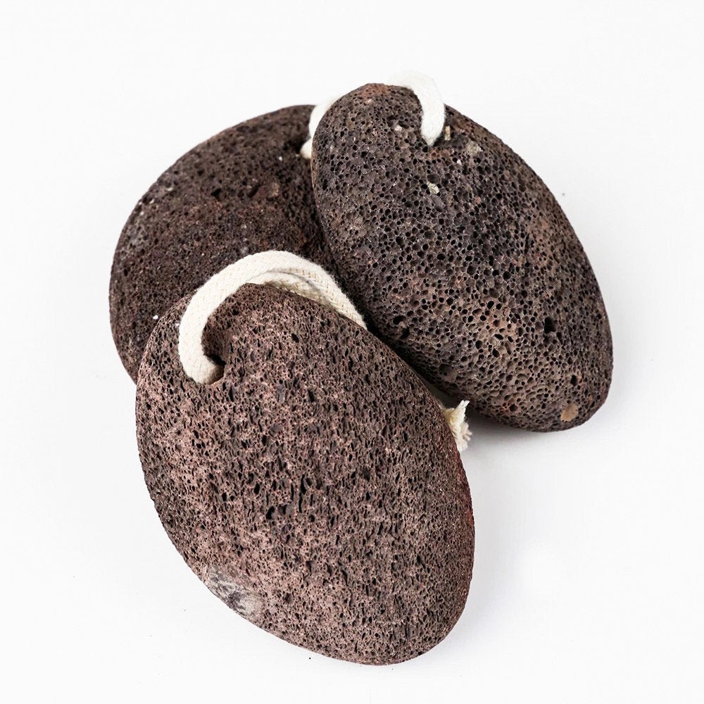 Handcrafted Natural Wood Lava Stone Pumice Foot Scrubber- Scrubber - Modern E...