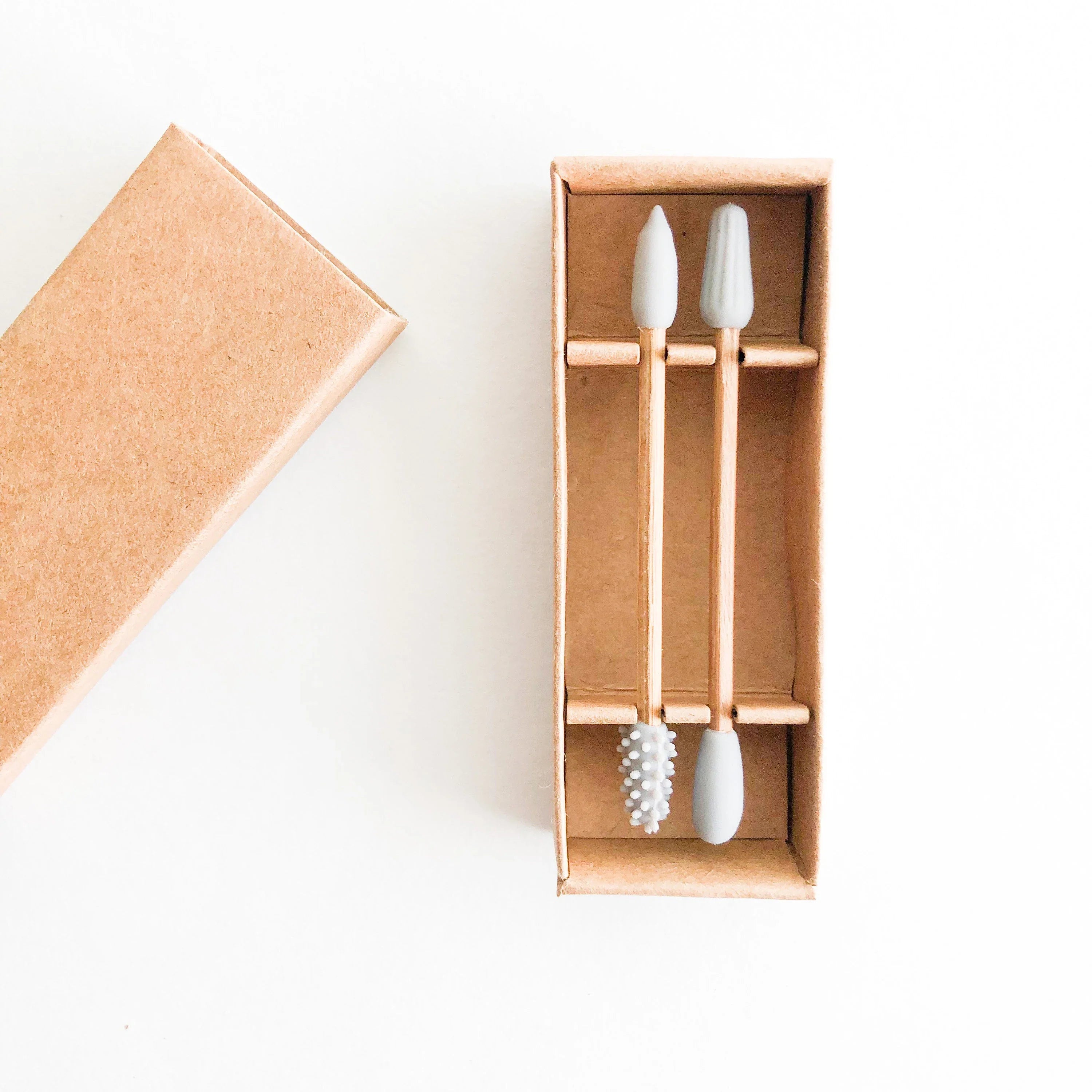 Plastic-Free Natural Wood Silicone Q-tips | Eco-Friendly Choice