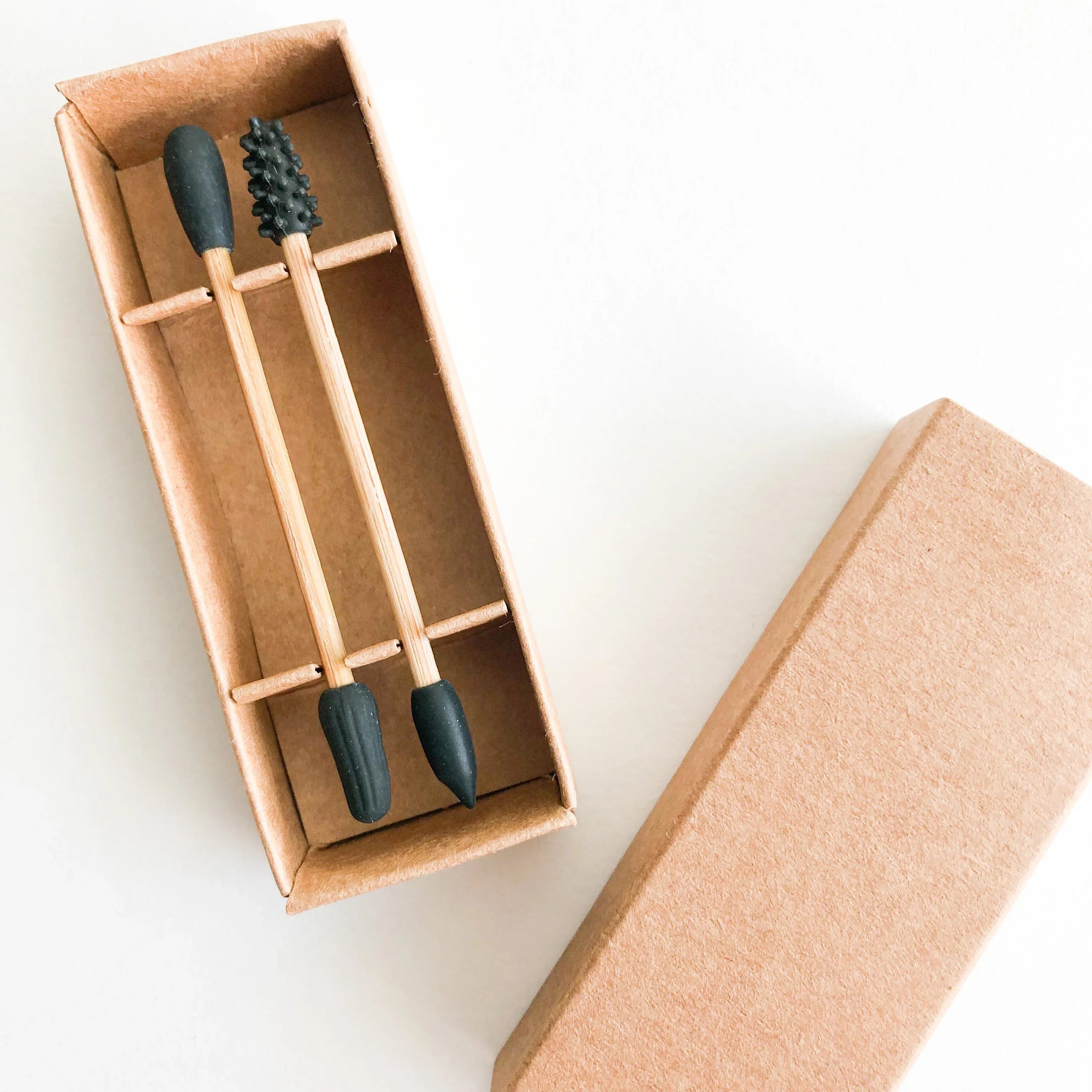 Plastic-Free Natural Wood Silicone Q-tips | Eco-Friendly Choice