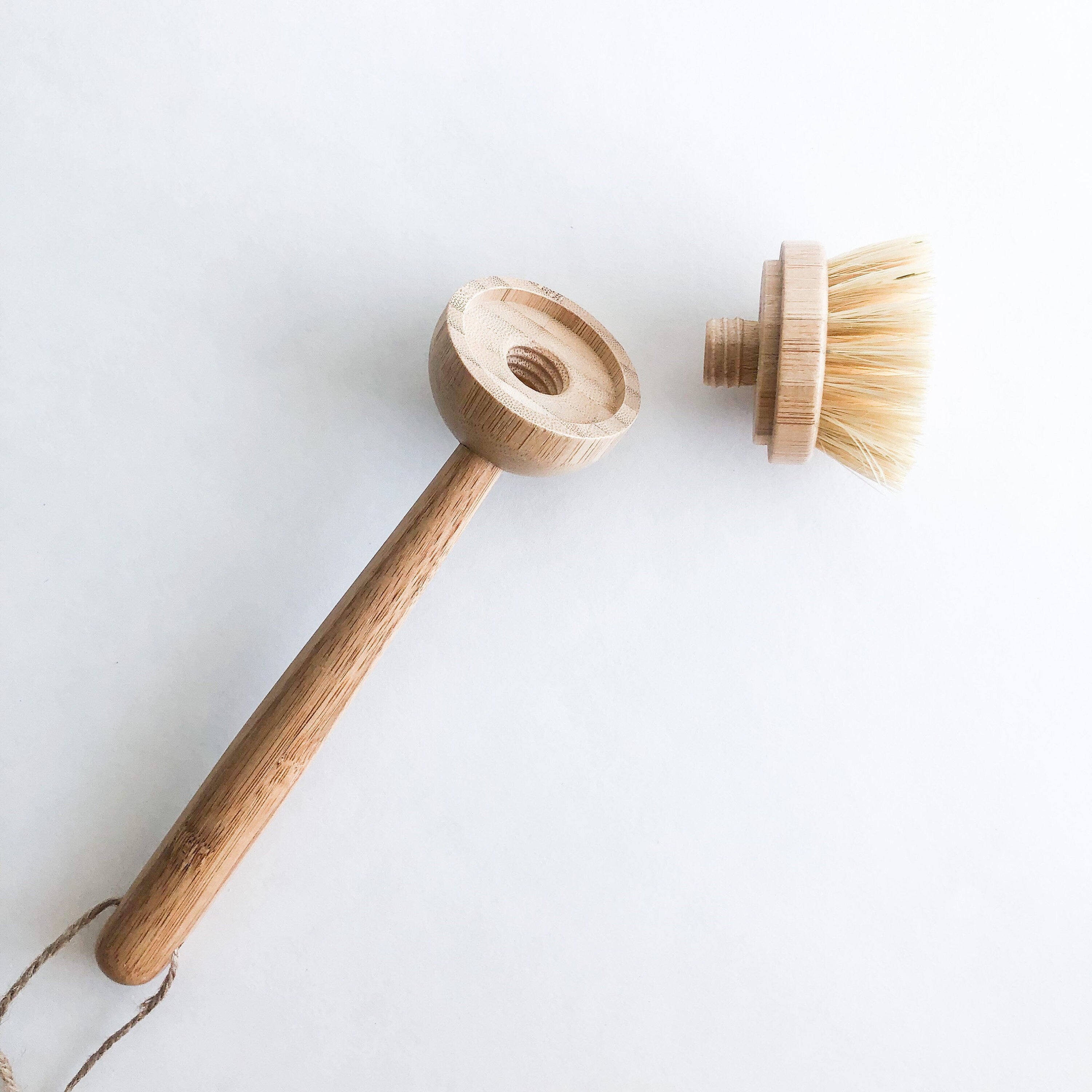Eco-Friendly Natural Wood Sisal Dish Brush With Replaceable Head - Modern Eco...