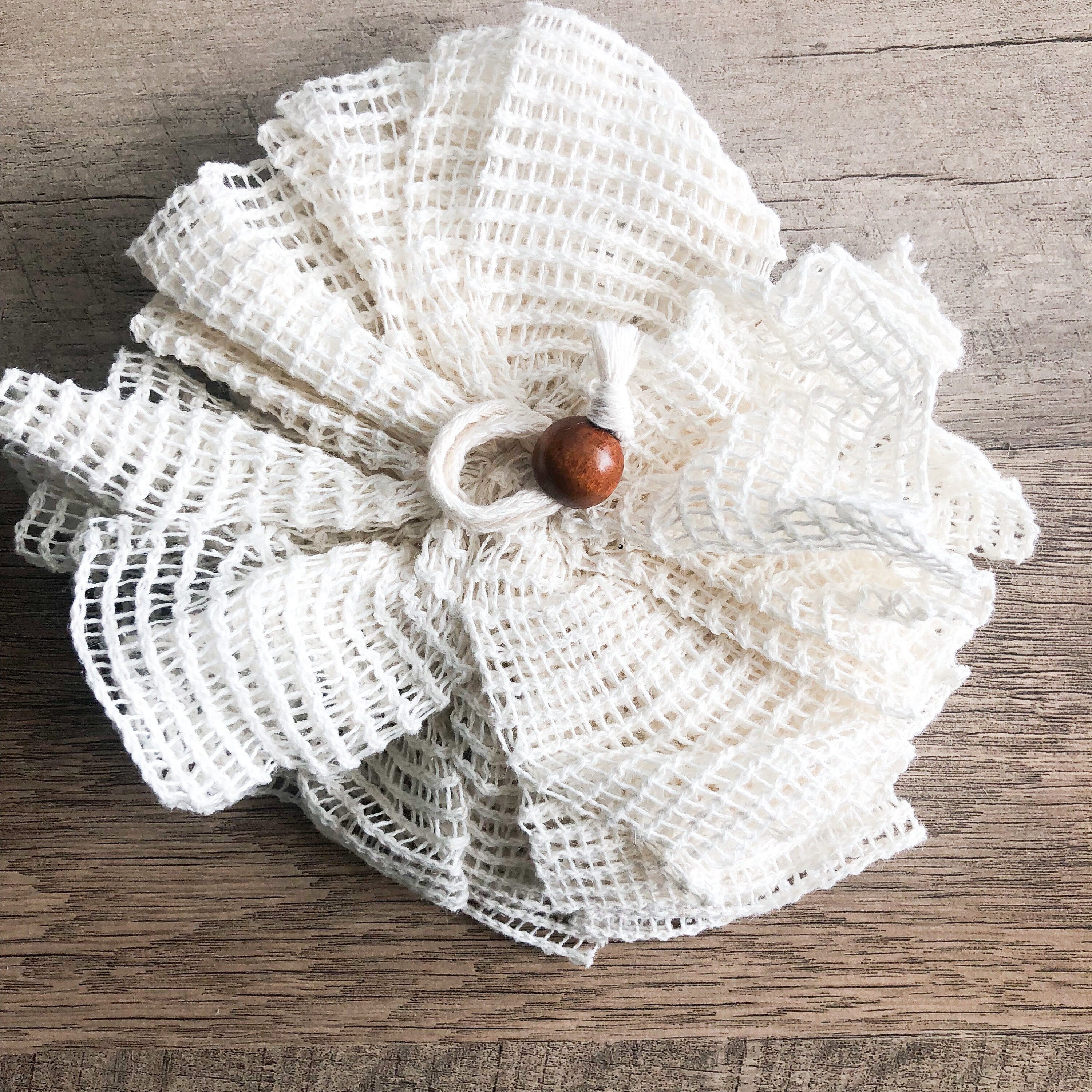 Plastic-Free Natural Wood Ramie Bath / Shower Puff | Eco-Friendly Choice