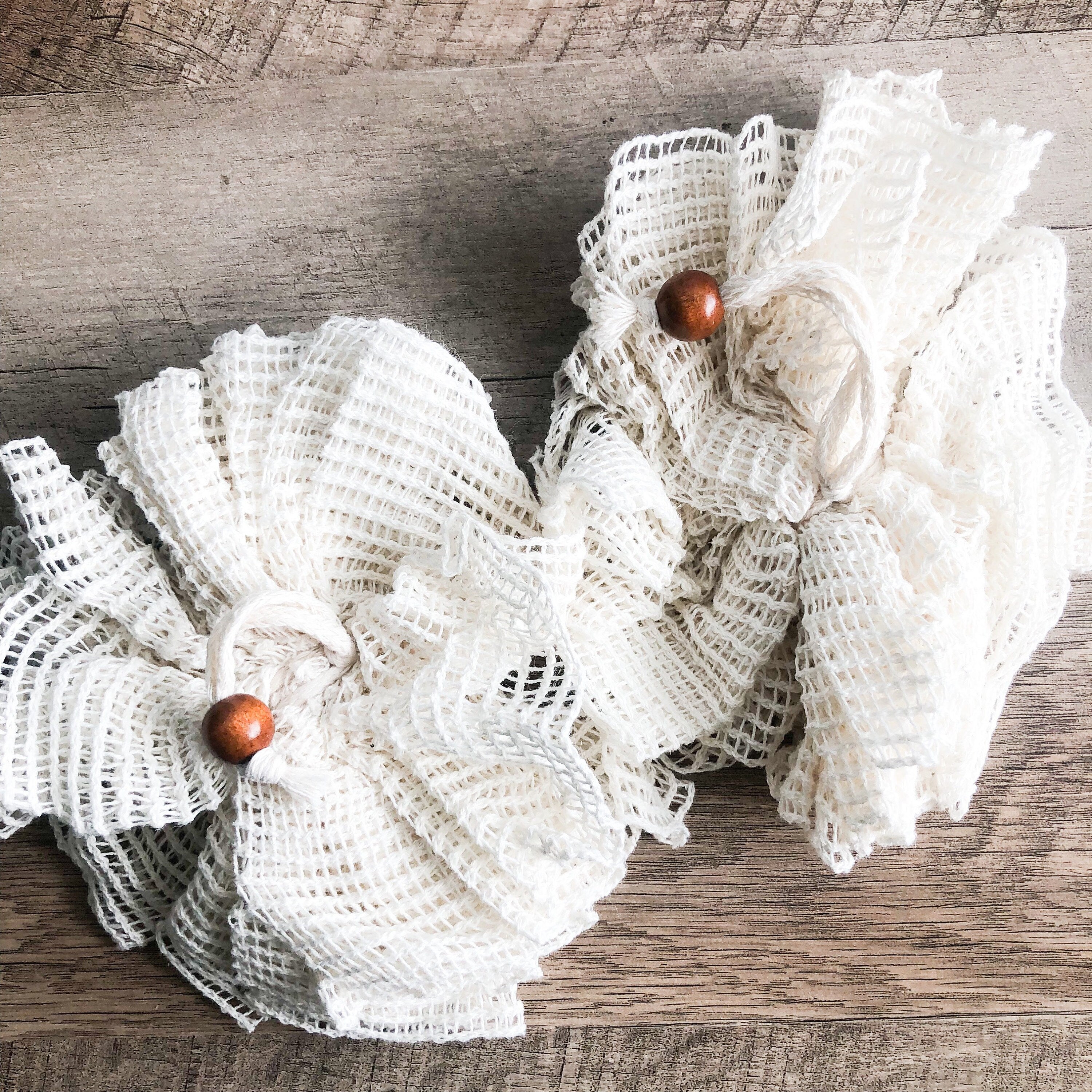 Plastic-Free Natural Wood Ramie Bath / Shower Puff | Eco-Friendly Choice