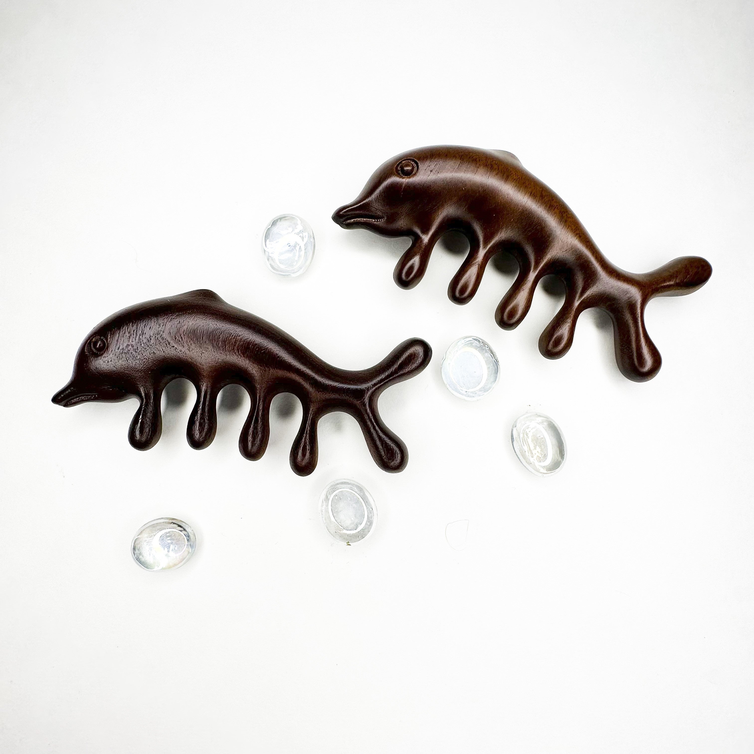 Premium Natural Wood Sandal Dolphin Scalp Massager - Modern Eco-Design
